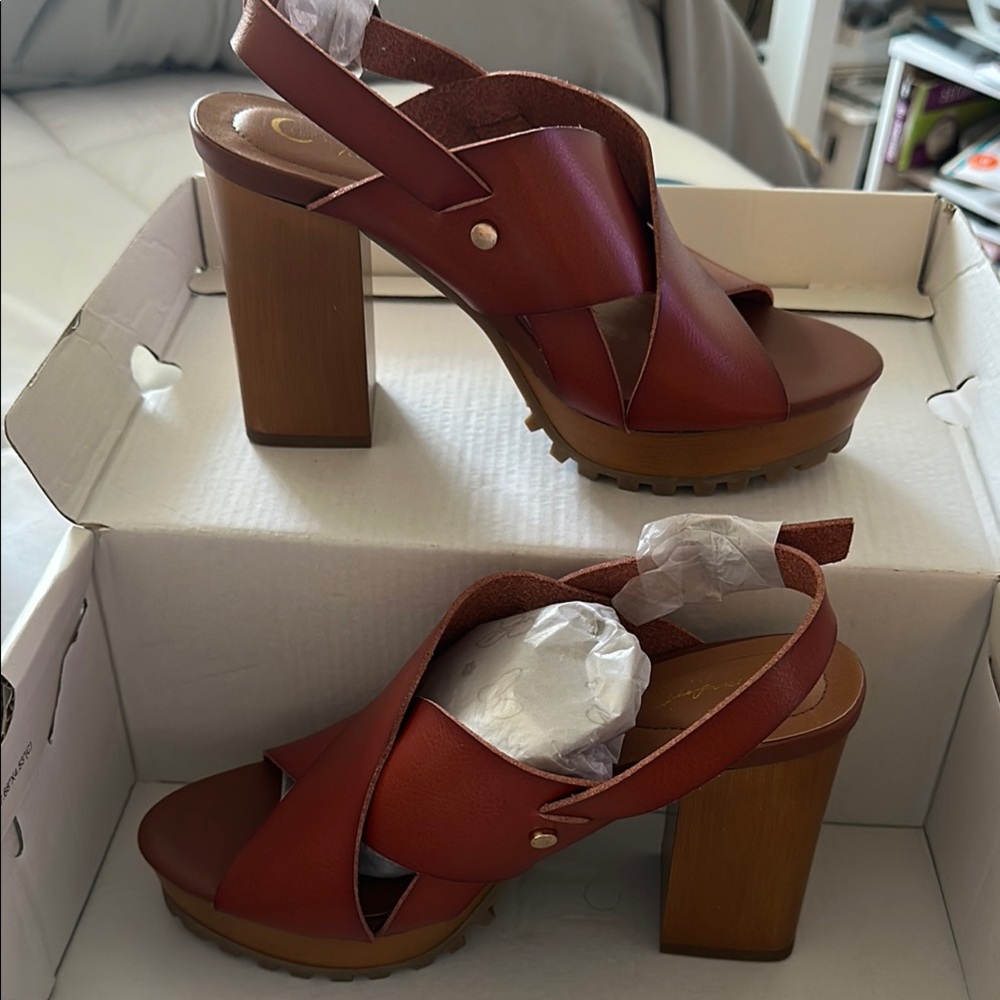 Cato Brown Platform Shoes with Chunky Heel. NUEVOS